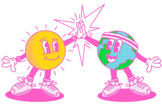 Joy Runners high fiving