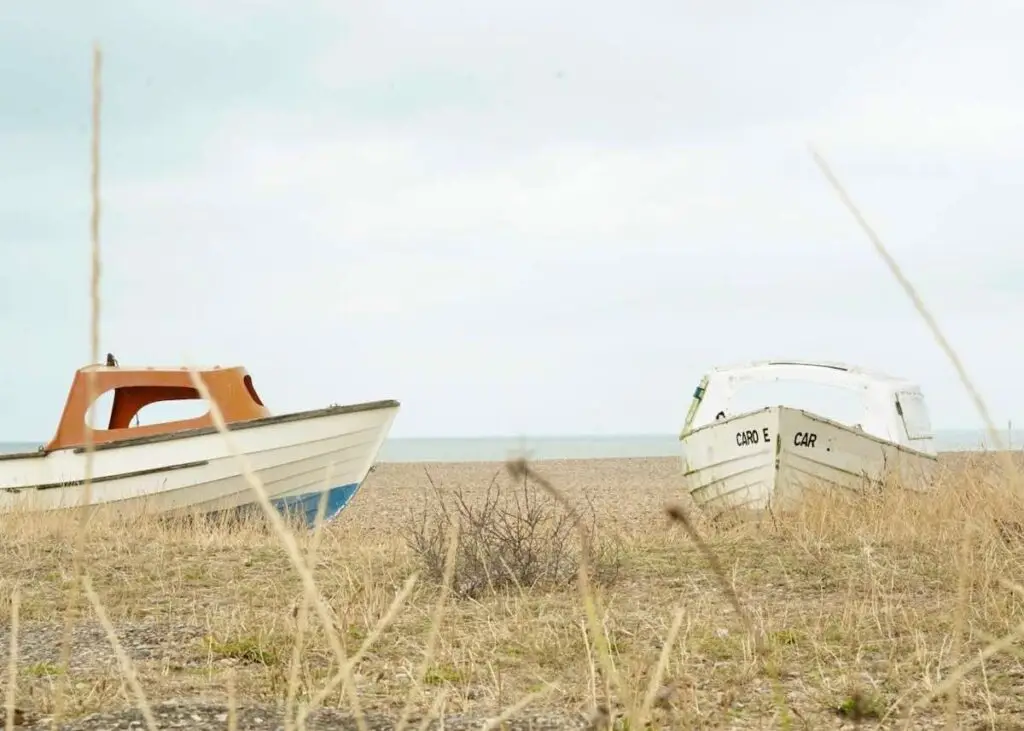 Boats on a sandy beach