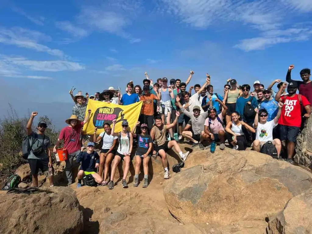 Group of Runners Plogging on World Cleanup Day
