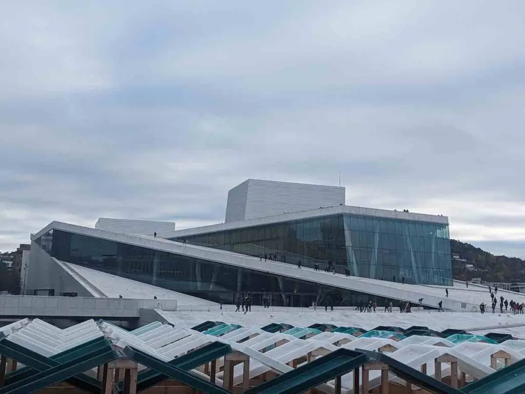 Oslo Opera House on a snowy run